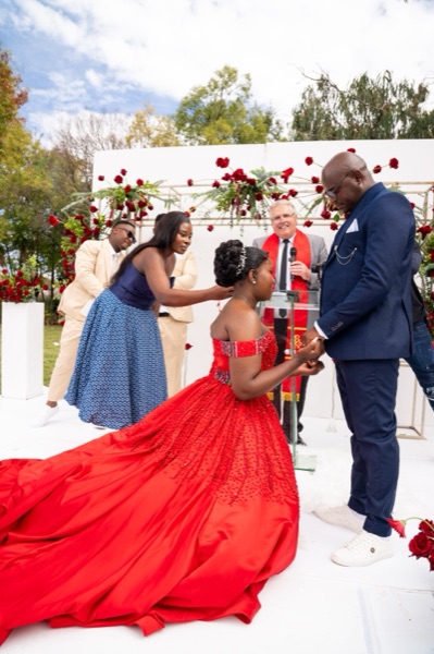 Wedding ceremony by Dr. Gerrit Rademeyer in Jan Kempdorp